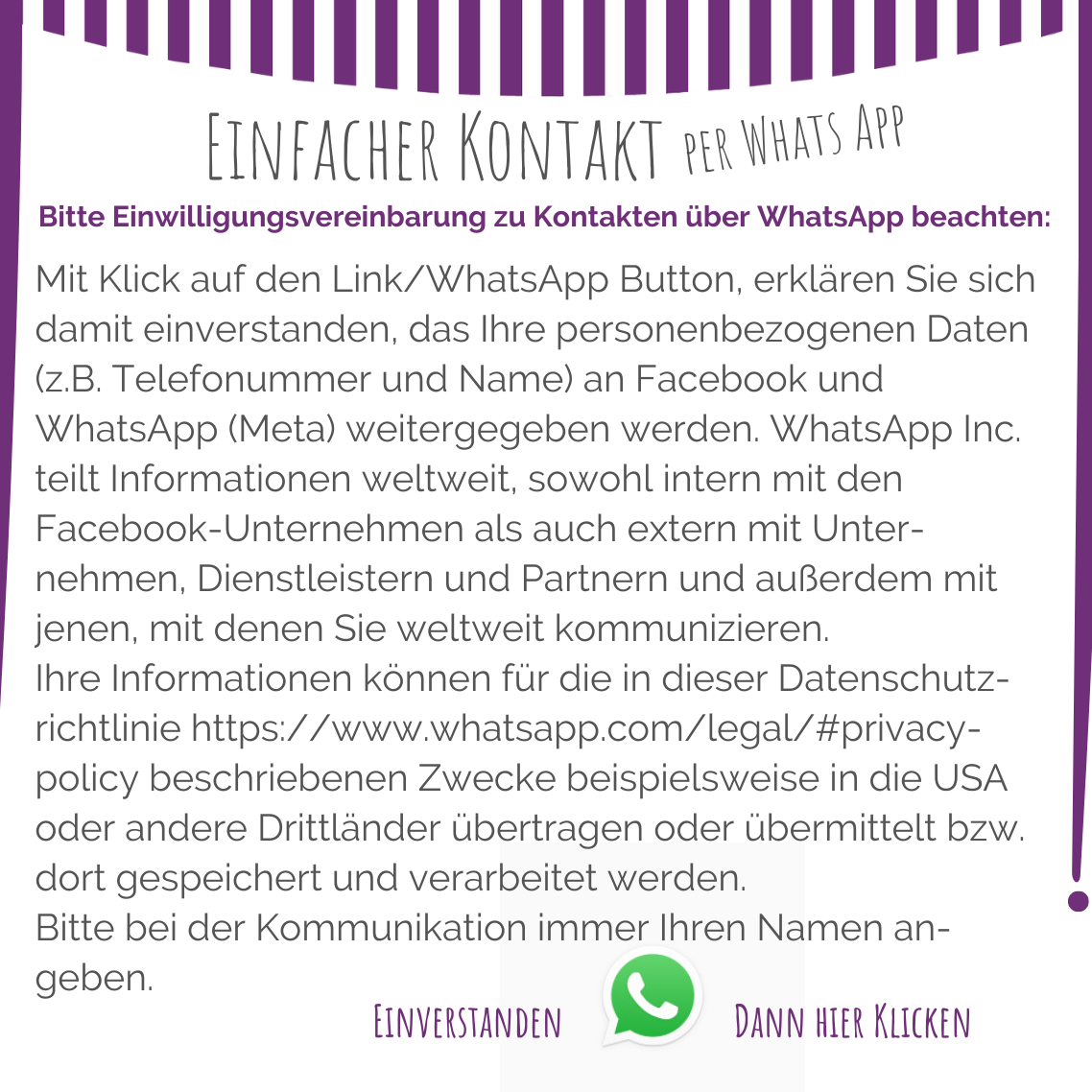Kontakt via WhatsApp aufnehmen